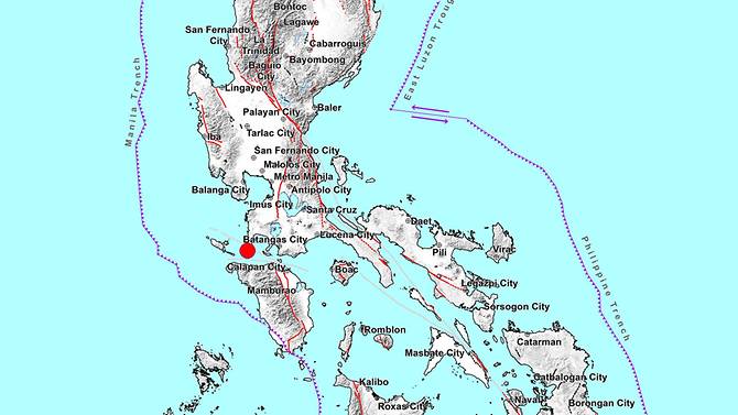 Trận động đất mạnh 6,7 độ rich-te xảy ra ở phía nam thủ đô Manila của Philippines vào sáng sớm thứ Bảy (24/7). Ảnh: CNA