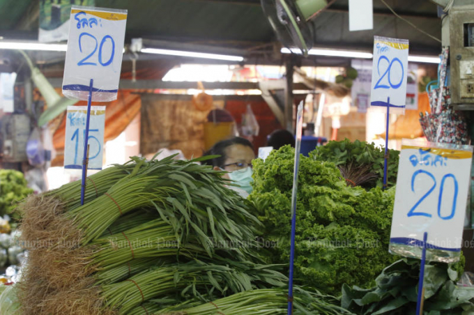 A vegetable stall in Bang Khen district, Bangkok. Photo: Apichit Jinakul