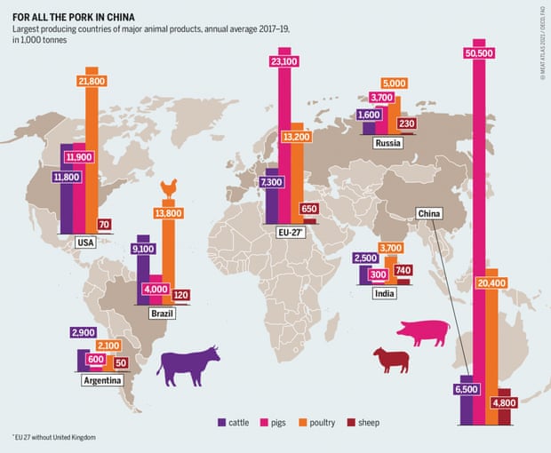 Across the world, three-quarters of all agricultural land is used to raise animals or the crops to feed them, the report says. Photo: Meat Atlas