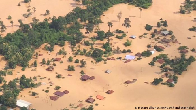 Heavy rain and faults in the dam's structure caused the Xepian-Xe Nam Noy dam in Laos to burst in 2018. Photo: Xinhua