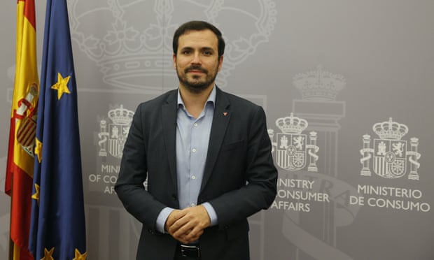 Alberto Garzón at the ministry of consumer affairs in Madrid. Photo: Anadolu Agency/Getty Images