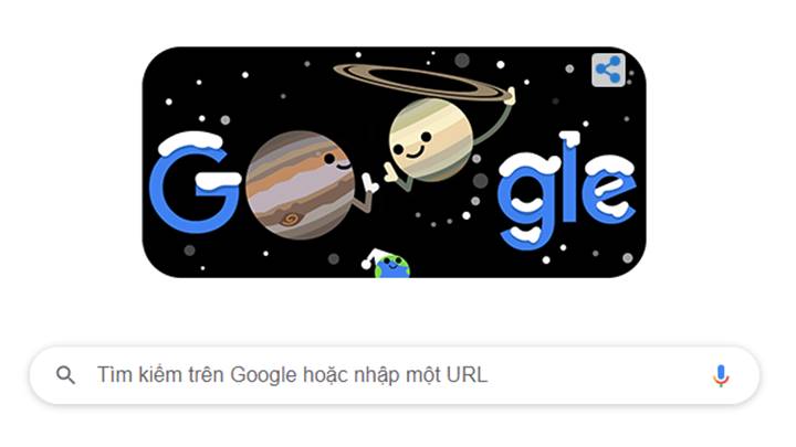 Google thay đổi biểu trưng chúc mừng hiện tượng thiên nhiên hiếm gặp Hành tinh đôi Đông chí
