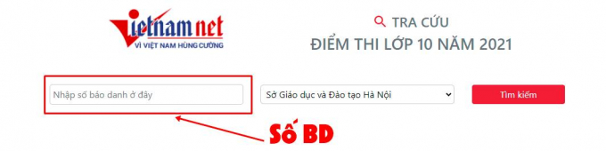 Hướng dẫn cách tra cứu điểm thi vào lớp 10 năm 2021 tịa Hà Nội trên website Vietnamnet