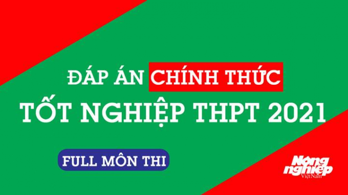 Đáp án chính thức các môn thi Tốt nghiệp THPT 2021 của Bộ