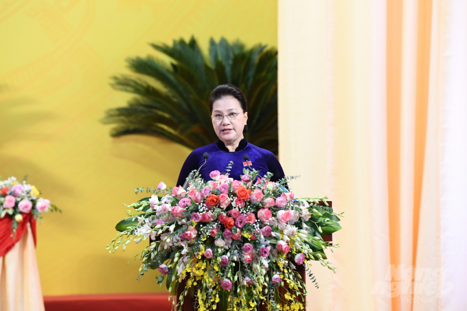 Uỷ viên Bộ Chính trị, Chủ tịch Quốc hội Nguyễn Thị Kim Ngân đánh giá cao về những thành tựu mà Thanh Hoá đã đạt được. Ảnh: VD.