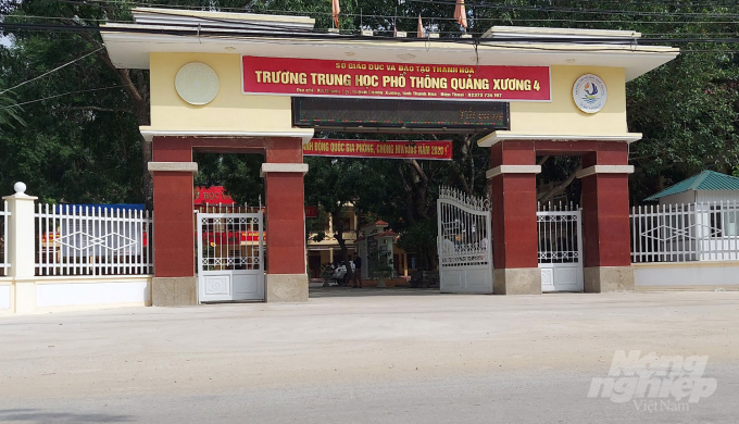 Trường THPT Quảng Xương 4, nơi em N. và M. đang học. Ảnh: Võ Dũng.