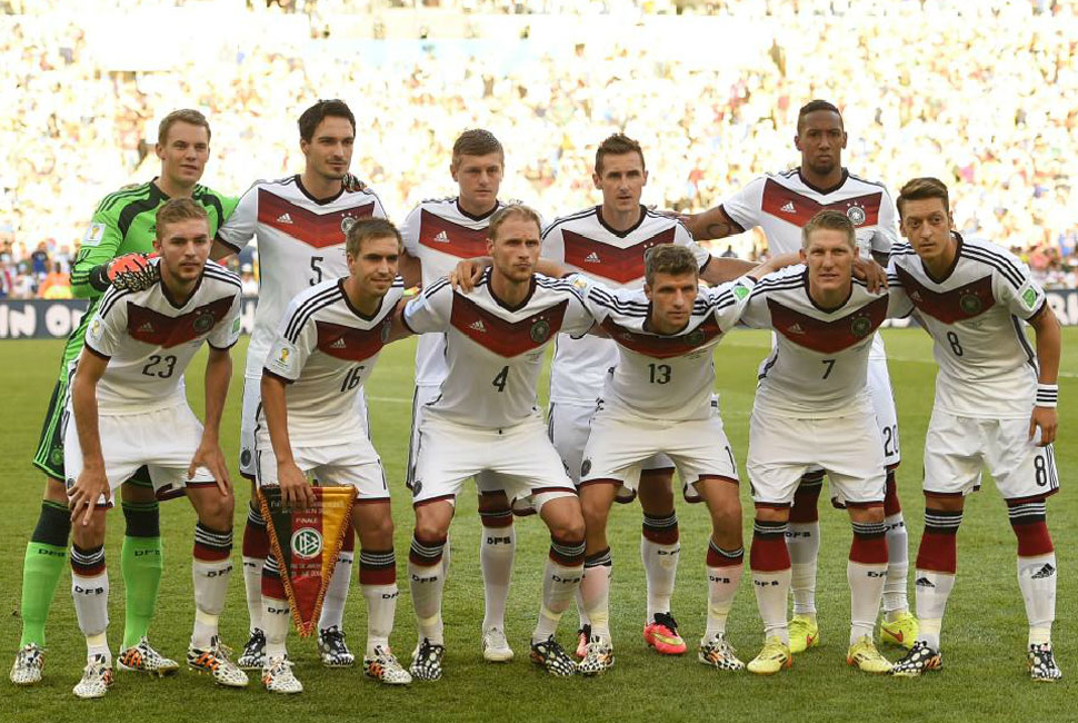 Đội hình ra  sân trong trận chung kết của tuyển Đức.