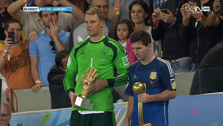 Messi đoạt  Quả vòng vàng World Cup 2014