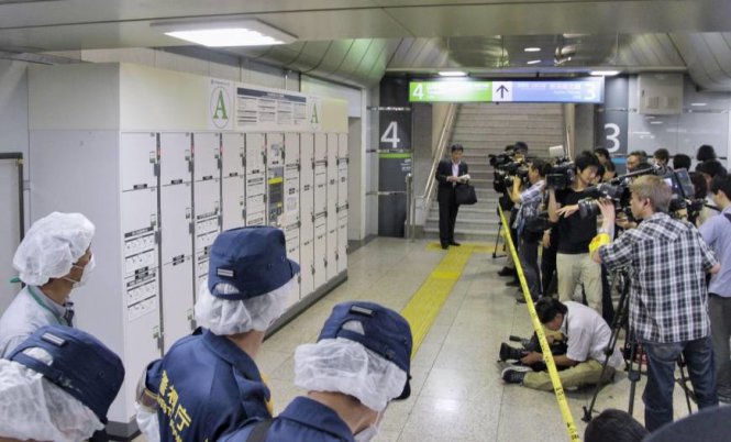 Hiện trường nơi phát hiện thi thể trong vali - Ảnh: Kyodo News