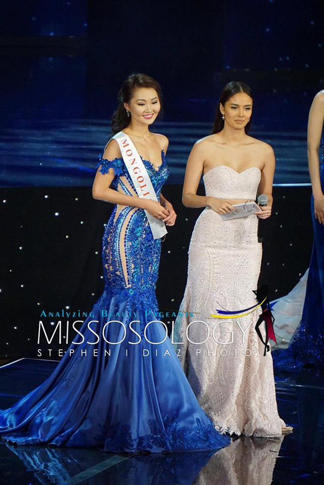   Hoa hậu Mông Cổ sở hữu tới hai giải phụ tại cuộc thi Hoa hậu Thế giới năm 2016 gồm Hoa hậu được khán giả bình chọn nhiều nhất và Hoa hậu Tài năng. Cô dừng chân ở Top 20 cuộc thi năm nay.  