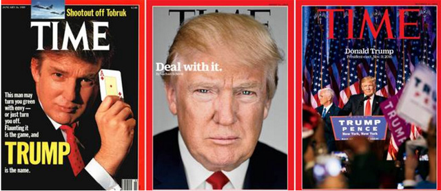   Ông Trump từng nhiều lần là nhân vật trang bìa của Time. (Ảnh: Time)  