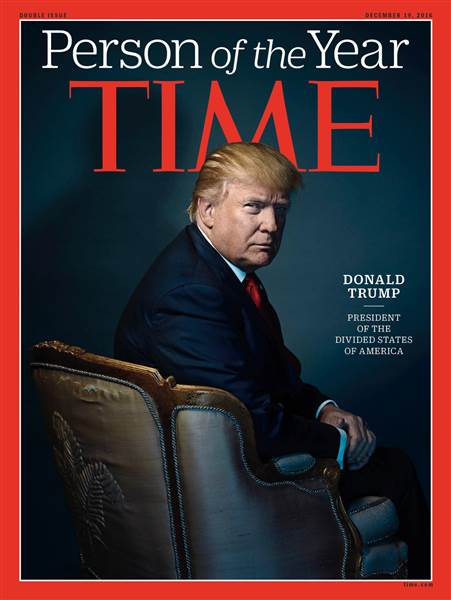   Chân dung của Tổng thống đắc cử Mỹ Donald Trump sẽ được làm ảnh bìa của Time vào tuần tới. (Ảnh: Today)  