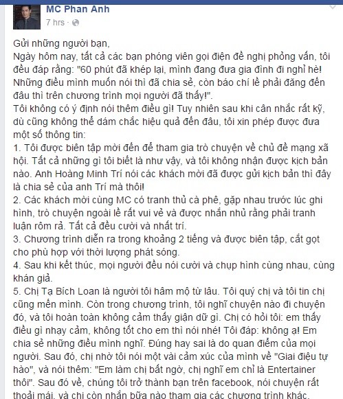 MC Phan Anh: 'Toi khong gian chi Ta Bich Loan' hinh anh 1