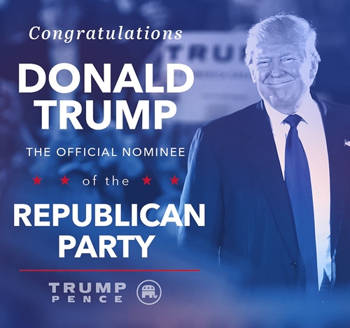 Bức ảnh đảng Cộng hòa đăng trên tài khoản Twitter để chúc mừng Donald Trump. Ảnh: Twitter/GOP.