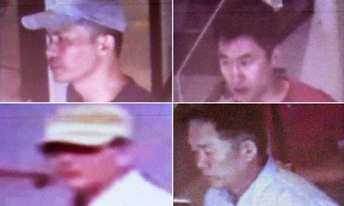 Malaysia công bố hình ảnh 4 nam nghi phạm là chủ mưu trong vụ sát hại ông Kim Jong-nam. Ảnh: AFP