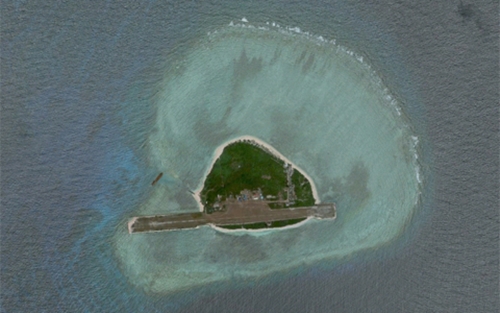 Đảo Thị Tứ, quần đảo Trường Sa. Ảnh: Google Earth.