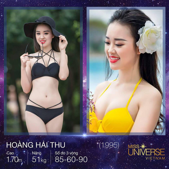 Đến từ Hà Nội là người đẹp Hoàng Hải Thu, cao 1m70 với các số đo lần lượt là 85-60-90.
