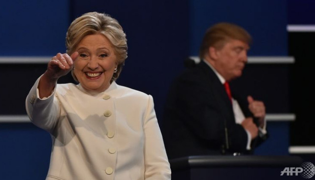 Ứng viên Hillary Clinton trong cuộc tranh luận thứ 3. (Ảnh: AFP)