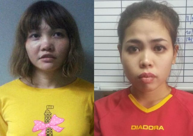 Hai nữ nghi phạm trong vụ ông Kim Jong-nam. (Ảnh: Reuters)