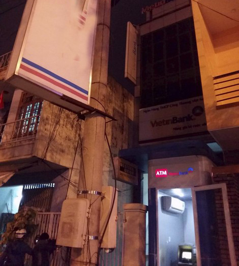 Hiện trường vụ cướp tại một chi nhánh Ngân hàng ở quận Sơn Trà, Đà Nẵng.
