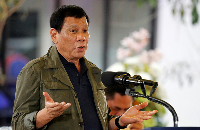 Tổng thống Rodrigo Duterte phát biểu tại thành phố Baguio, Philippines ngày 11/3/2017 (Ảnh: Reuters)