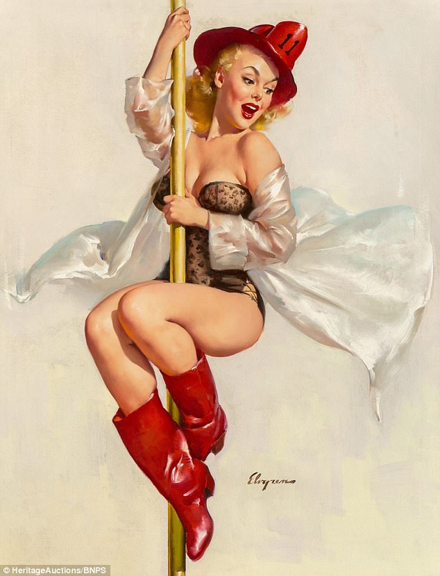 Bức “Người đẹp bốc lửa” (1956) thực hiện bởi họa sĩ Gil Elvgren được kỳ vọng đạt mức giá tương đương 3,4 tỷ đồng.