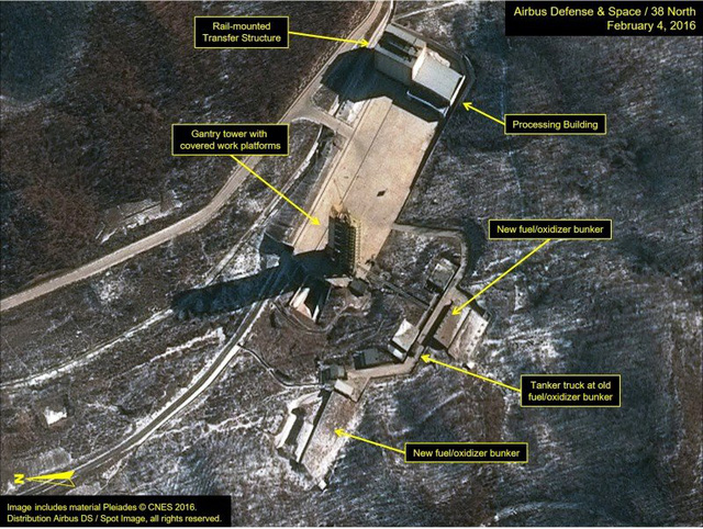 Ảnh chụp vệ tinh trạm phóng vệ tinh Sohae của Triều Tiên (Ảnh: 38 North)
