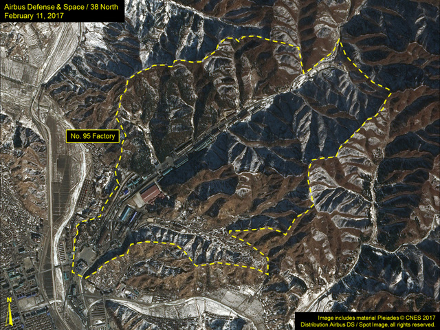 Khu vực Nhà máy No 95 (Nhà máy xe tăng Kusong) trong ảnh vệ tinh do 38 North công bố (Ảnh: 38 North)