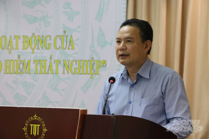 Thứ trưởng Bộ LĐ-TB&XH Lê Văn Thanh phát biểu tại hội thảo. Ảnh: Hưng Giang.