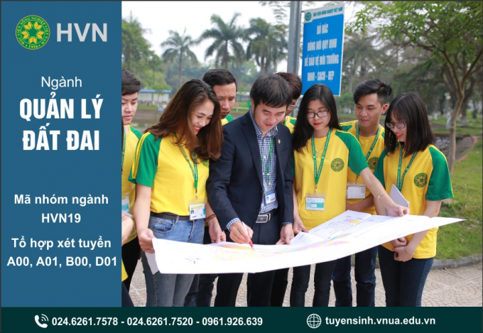 Thông tin tuyển sinh ngành Quản lý đất đai tại Học viện Nông nghiệp Việt Nam. Ảnh: HVNN