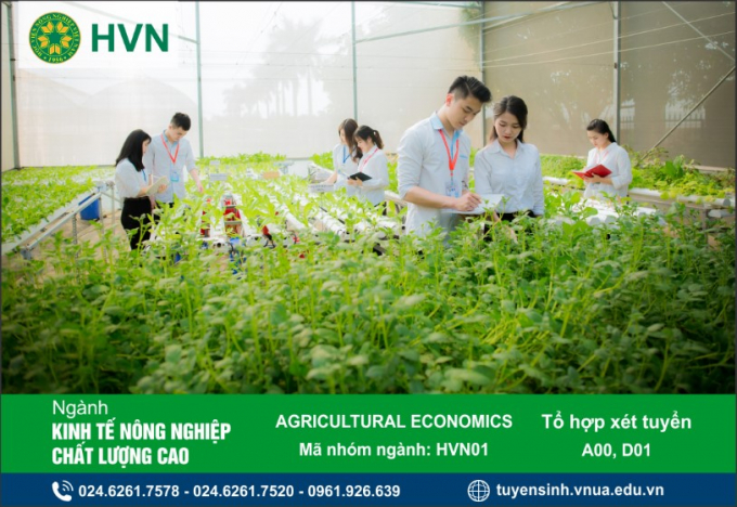 Thông tin tuyển sinh của ngành Kinh tế nông nghiệp chất lượng cao năm 2020. Ảnh: HVNN.