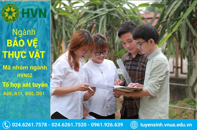 Thông tin tuyển sinh ngành Bảo vệ thực vật của Học viện Nông nghiệp Việt Nam. Ảnh: HVNN