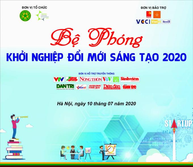 Chương trình 'Bệ phóng khởi nghiệp đổi mới sáng tạo 2020' diễn ra vào ngày 10 tháng 07 tại Học viện Nông nghiệp Việt Nam. Ảnh: HVNN.