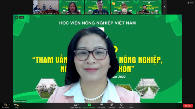 GS.TS. Nguyễn Thị Lan, Giám đốc Học viện Nông nghiệp Việt Nam phát biểu chào mừng Hội thảo. Ảnh: HVNN.