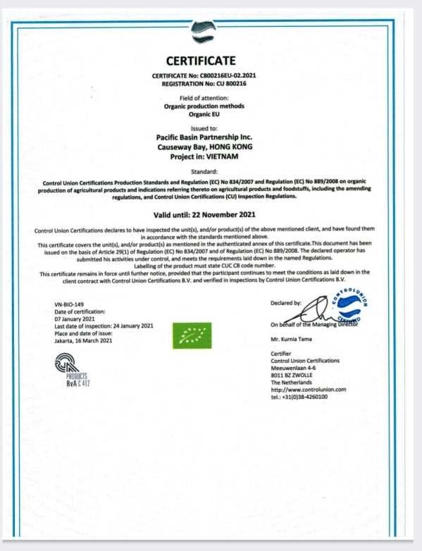 Organic certificate of European standards for Quang Ninh cinnamon. Photo: QQ.