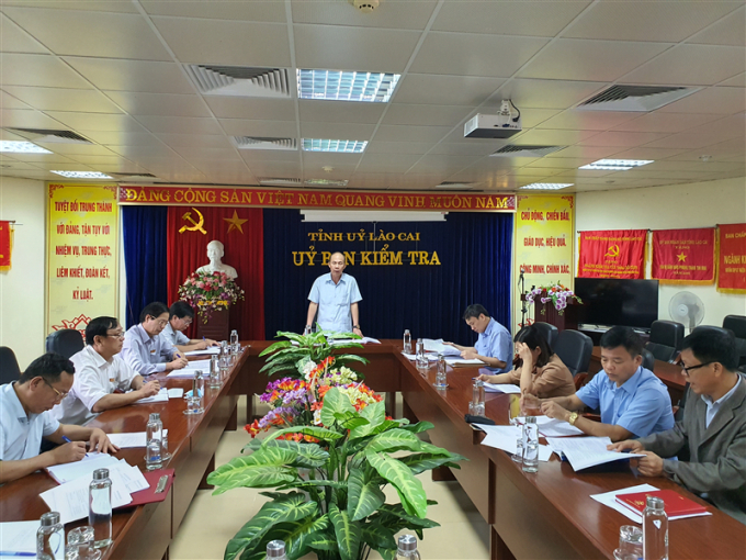 Quang cảnh kỳ họp của Uỷ ban Kiểm tra Tỉnh uỷ Lào Cai. Ảnh: T.U.