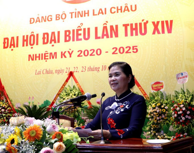 Bà Giàng Páo Mỷ - Ủy viên Trung ương Đảng, Bí thư Tỉnh ủy Lai Châu khoá XIV, nhiệm kỳ 2020-2025. Ảnh: V.H.