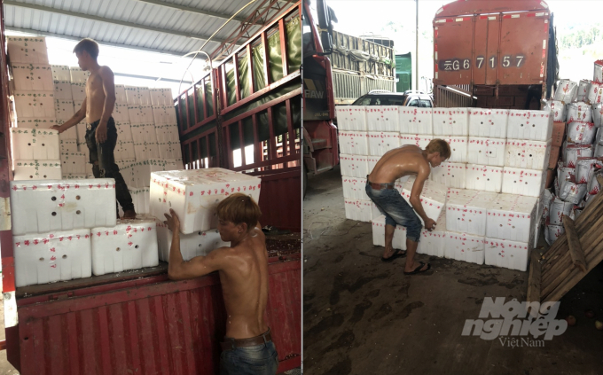 Người lao động bốc xếp hàng hoá tại cửa khẩu Kim Thành (Lào Cai). Ảnh: H.Đ