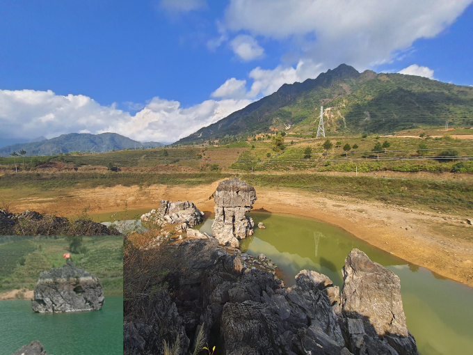 Nơi đây có một điểm được nhiều du khách lui tới và được ví như 'Tuyệt tình cốc'. Một hồ nước được hình thành ở vùng đất trũng, nước mưa, nước mạch sẽ chảy dồn, đổ về đây. Tuy nhiên vào một vài thời điểm nước trong hồ bị rút cạn. Vào mùa khô, cạn trơ đáy, người dân có thể đi bộ dưới lòng hồ. Vào mùa mưa nước lại dâng lên, ngập trắng (ảnh nhỏ), mấp mé đường quốc lộ.