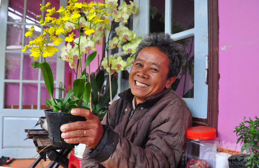 Nhờ trồng địa lan và lan vũ nữ cắt cành, mỗi tháng, gia đình ông Thành có nguồn thu nhập hàng chục triệu đồng và trở thành gia đình khấm khá ở địa phương.  