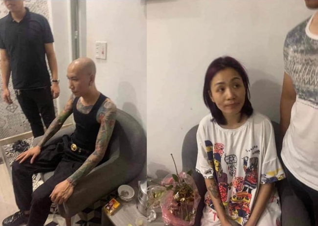 Giang hồ mạng Phú Lê cùng vợ bị bắt giữ. Ảnh: Facebook.
