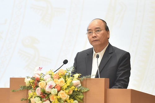 Thủ tướng Nguyễn Xuân Phúc phát biểu tại Hội nghị. Ảnh: VGP/Quang Hiếu.