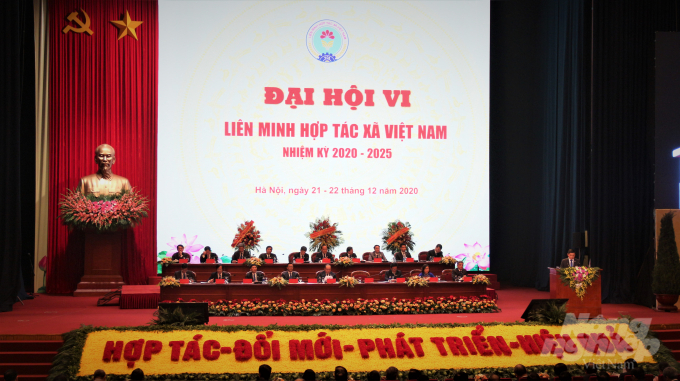 Đại hội đại biểu toàn quốc Liên minh Hợp tác xã Việt Nam lần thứ VI, nhiệm kỳ 2020 - 2025. Ảnh: Phạm Hiếu.