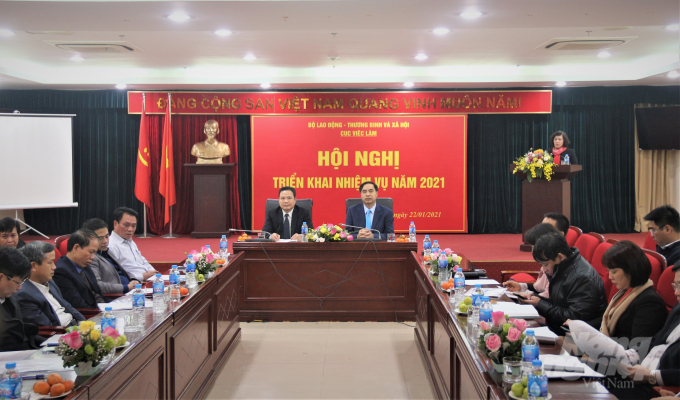 Ngày 22/1, Cục Việc làm (Bộ LĐ-TB&XH) đã tổ chức Hội nghị triển khai nhiệm vụ năm 2021 tại Hà Nội. Ảnh: Quang Dũng.