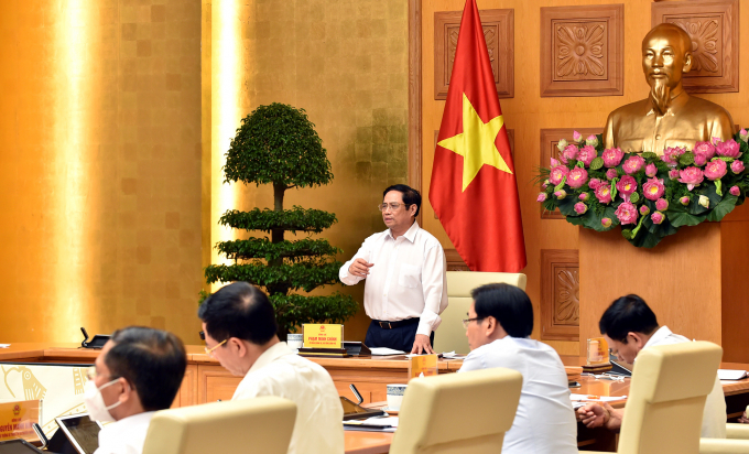 Thủ tướng Phạm Minh Chính chủ trì cuộc họp. Ảnh: VGP/Nhật Bắc.