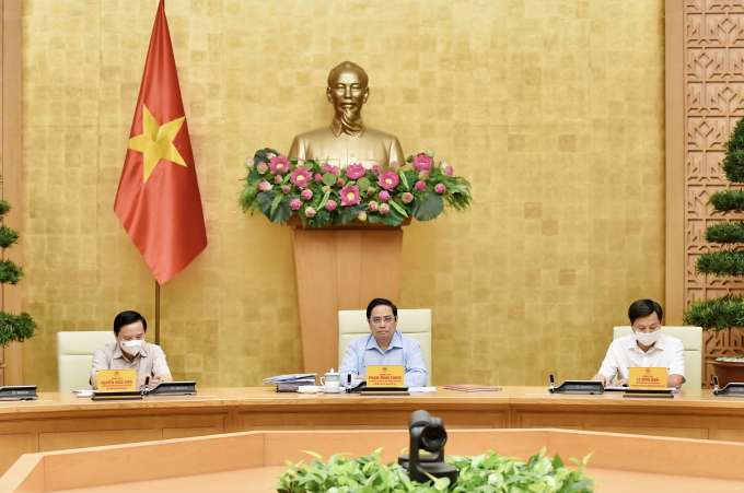 Thủ tướng Phạm Minh Chính, Trưởng Ban Chỉ đạo quốc gia phòng chống dịch COVID-19 chủ trì cuộc họp trực tuyến toàn quốc của Ban Chỉ đạo với các địa phương. Ảnh: VGP/Nhật Bắc.