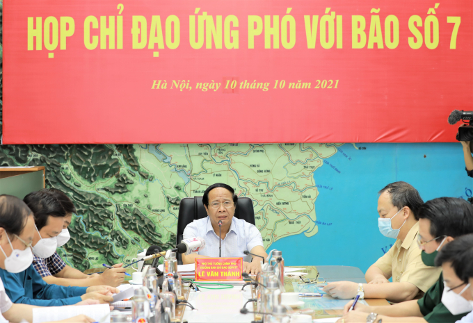 Phó Thủ tướng Lê Văn Thành yêu cầu các đơn vị không được chủ quan do cơn bão số 7 vẫn còn tiếp diễn, vẫn nguy hiểm. Ảnh: Tổng cục PCTT.