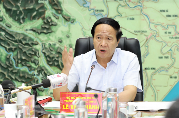 Phó Thủ tướng Lê Văn Thành nhấn mạnh phải đảm bảo an toàn cho người dân trước, trong và sau cơn bão số 8. Ảnh: Tổng cục PCTT.