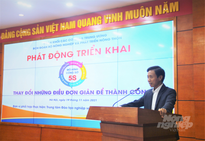 Ông Nguyễn Văn Trường nhấn mạnh Đoàn thanh niên Bộ NN-PTNT không chỉ đóng vai trò là người truyền lửa mà còn phải kiên trì giữ nhịp cho phong trào. Ảnh: Phạm Hiếu.