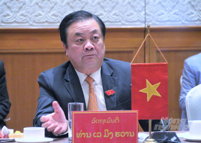Bộ trưởng Lê Minh Hoan cho rằng ngành nông nghiệp của Lào còn nhiều tiềm năng phát triển. Ảnh: Phạm Hiếu.